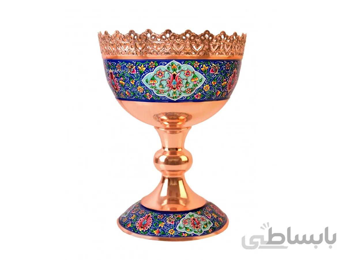 آجیل خوری مس و پرداز 33 سانتی متر استاد آقاجانی