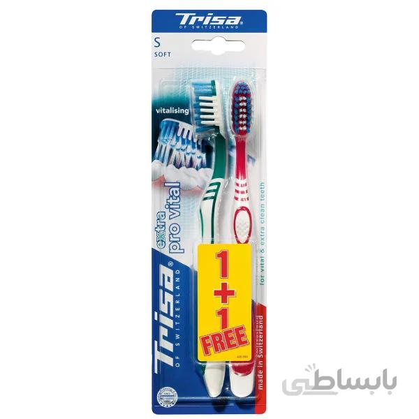 مسواک تریزا مدل Pro Vital با برس نرم بسته 2 عددی