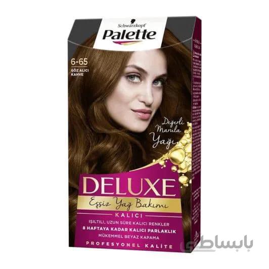 کیت رنگ موی پالت شماره 6.65 سری دلوکس Palette Deluxe قهوه ای براق