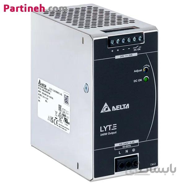 منبع تغذیه ریلی دلتا 24 ولت 10 آمپر مدل DRL-24V240W1AA ا DELTA POWER SUPPLY DIN Rail LYTE Series DRL-24V240W1AA
