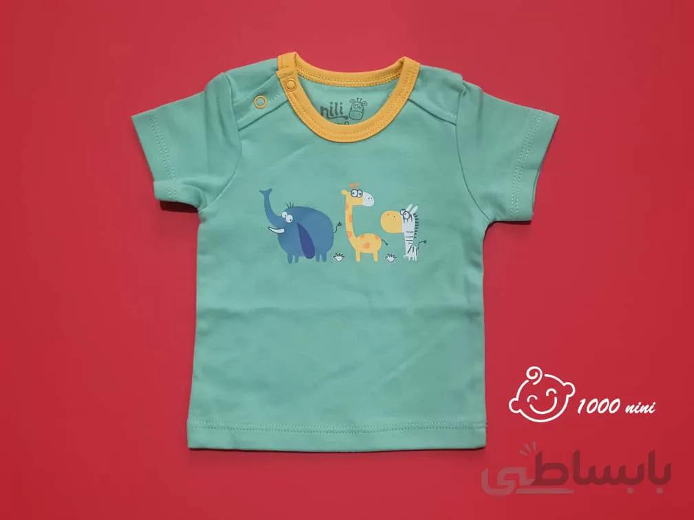 تی شرت آستین کوتاه طرح zoo نیلی