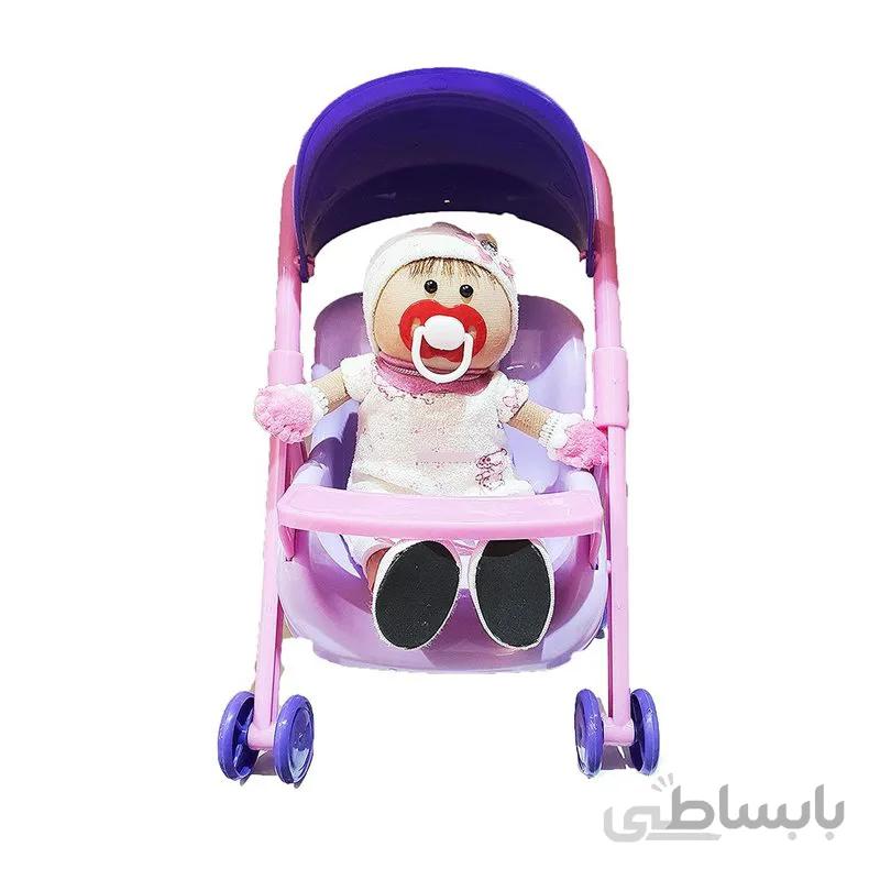 عروسک نوزاد با کالسکه