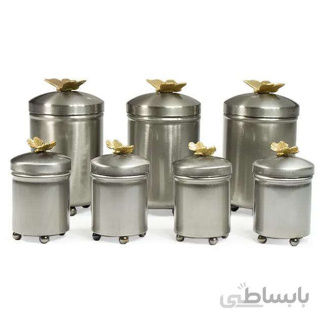 ست جا ادویه 7 پارچه سالینو مدل پروانه نیکل کد N-4021