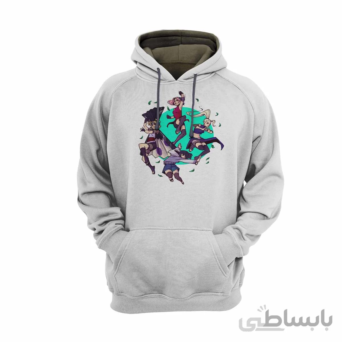 هودی سفید طرح طرح انیمه ناروتو Naruto کد KCT10427 کد 285445
