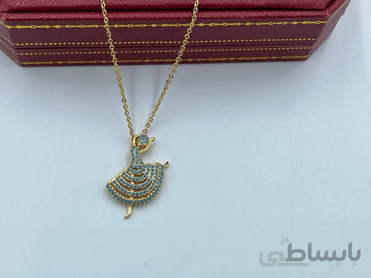 گردنبند طرح رقص سماع نگین کاری