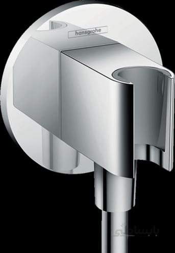زانوی توکار نگهدارنده دوش دستی هانس گروهه کد KH1033 - مربع ا Hansgrohe FixFit Outlet elbow S with shower holder