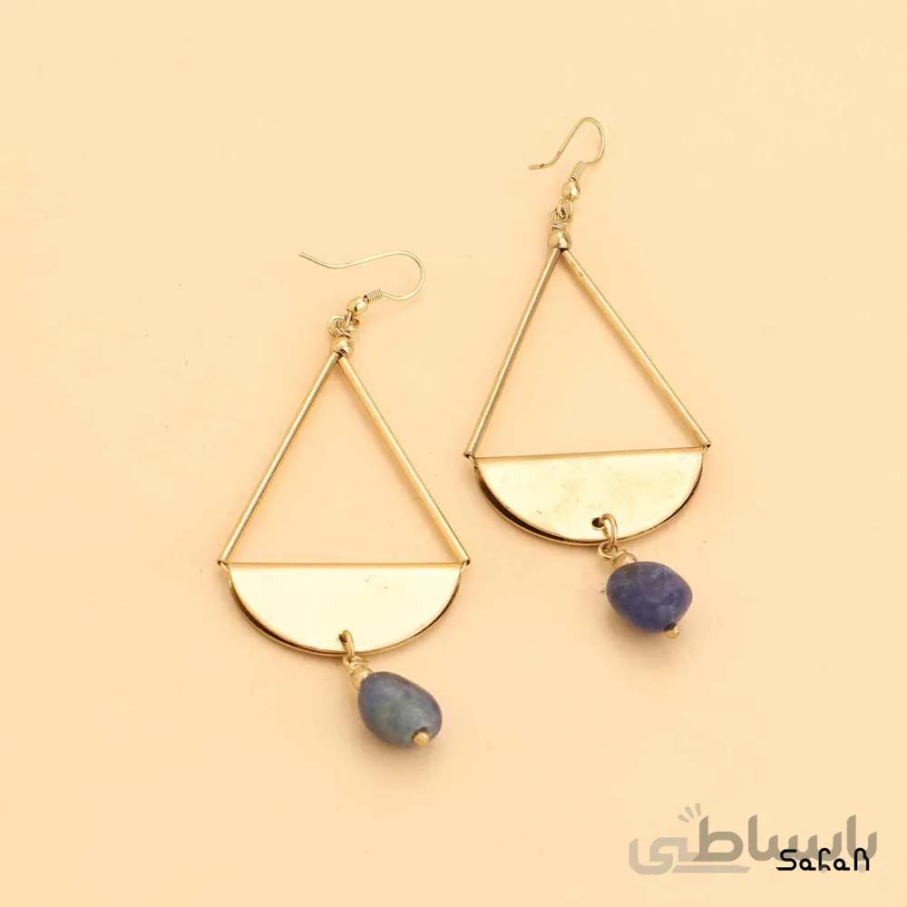 گوشواره سنگی لوستری هندی رنگی