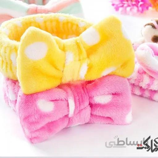 هدبند حوله ای نرم و پشمالوی پاپیونی