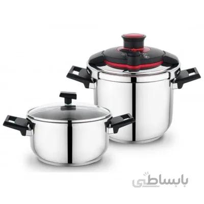 زودپز دو قلوی شفر مدل Tempo گنجایش 4 و 6.5 لیتر سیاه و قرمز