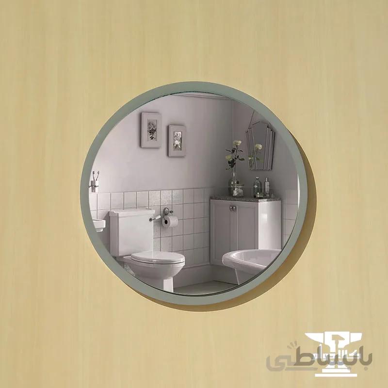 آینه دستشویی گرد طوسی رنگ مدل R55