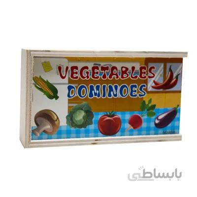 بازی اموزشی دومینو چوبی سبزیجات 28 عددی