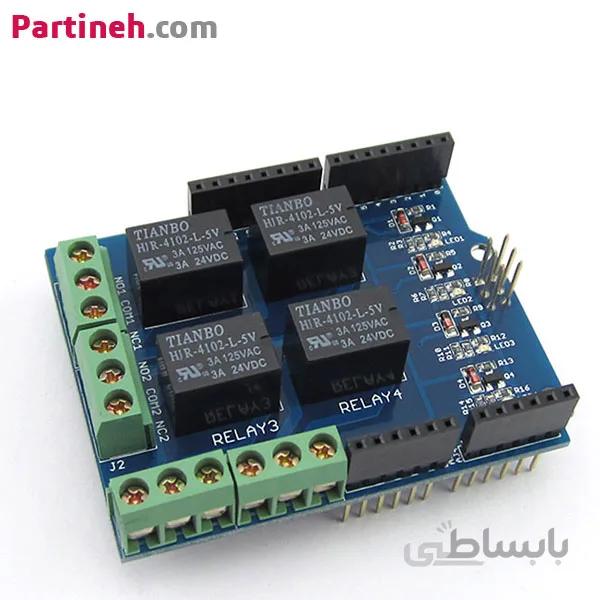 شیلد رله 4 کانال آردوینو Arduino Relay Shield ا Arduino Relay Shield 4 Channel Arduino Relay Shield