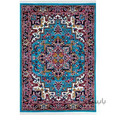 فرش ماشینی سهند طرح هریس کد P648.QJ زمینه فیروزه ای ا Sahand
