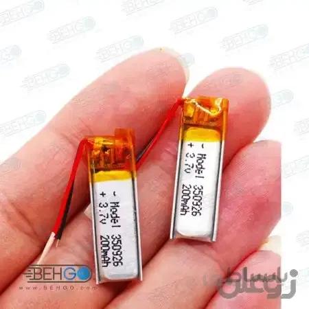 باتری هدفون بلوتوث لیتیومی تک سل 3.7V 200mAh دارای برد محافظ باطری کیفیت بالا 350926p 3.7v 200mah high quality battery