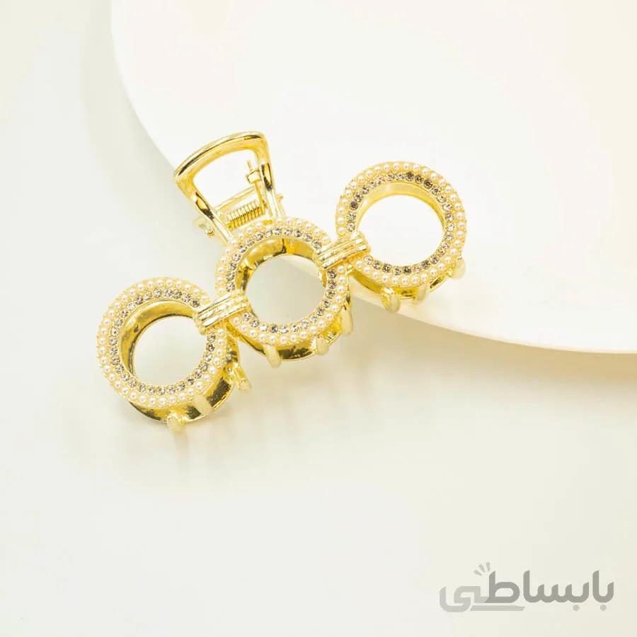 کلیپس فلزی مرواریدی طرح سه دایره کد C121