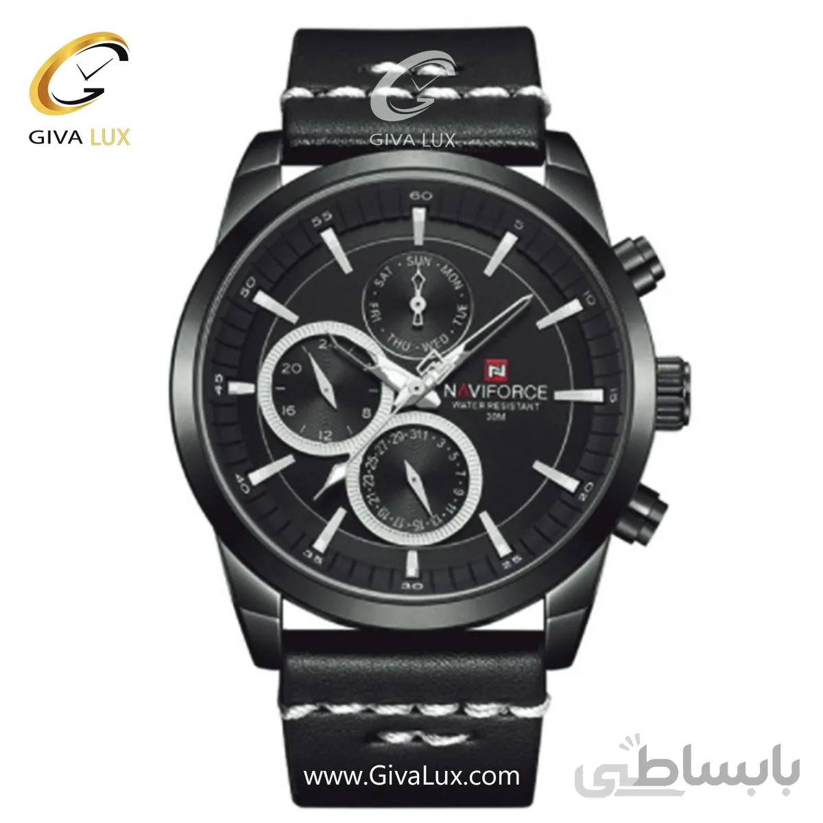 ساعت مچی مردانه بند چرمی نوی فورس مدل NF9148