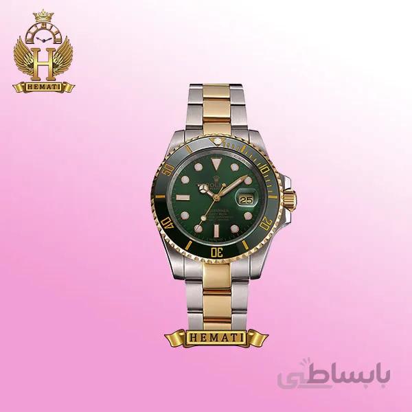 ساعت مردانه رولکس ساب مارینر Rolex submariner rosb108 نقره ای_طلایی(صفحه سبز)