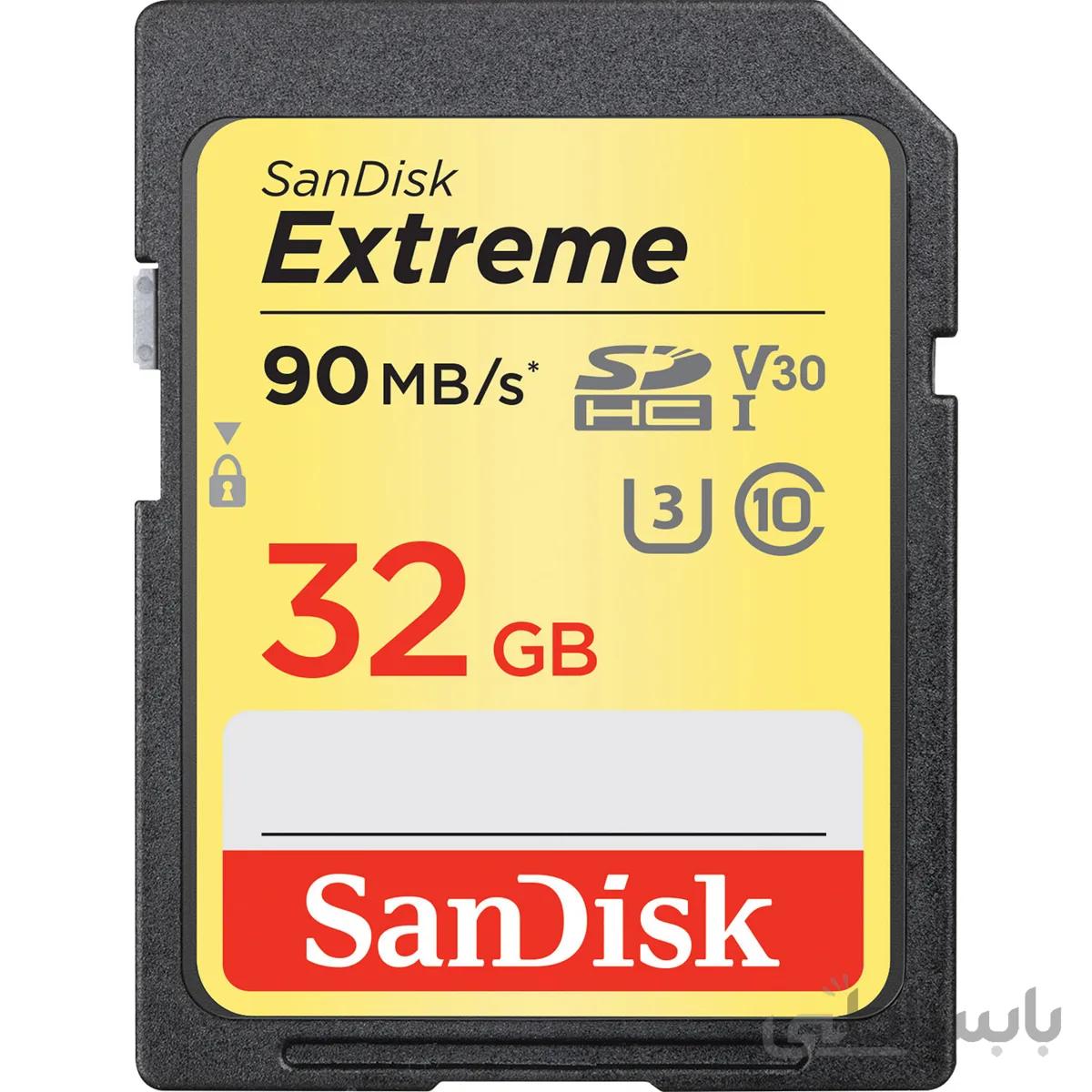 مموری SanDisk 32GB Extreme UHS-I U3 SDHC C10 90MB/s 600X