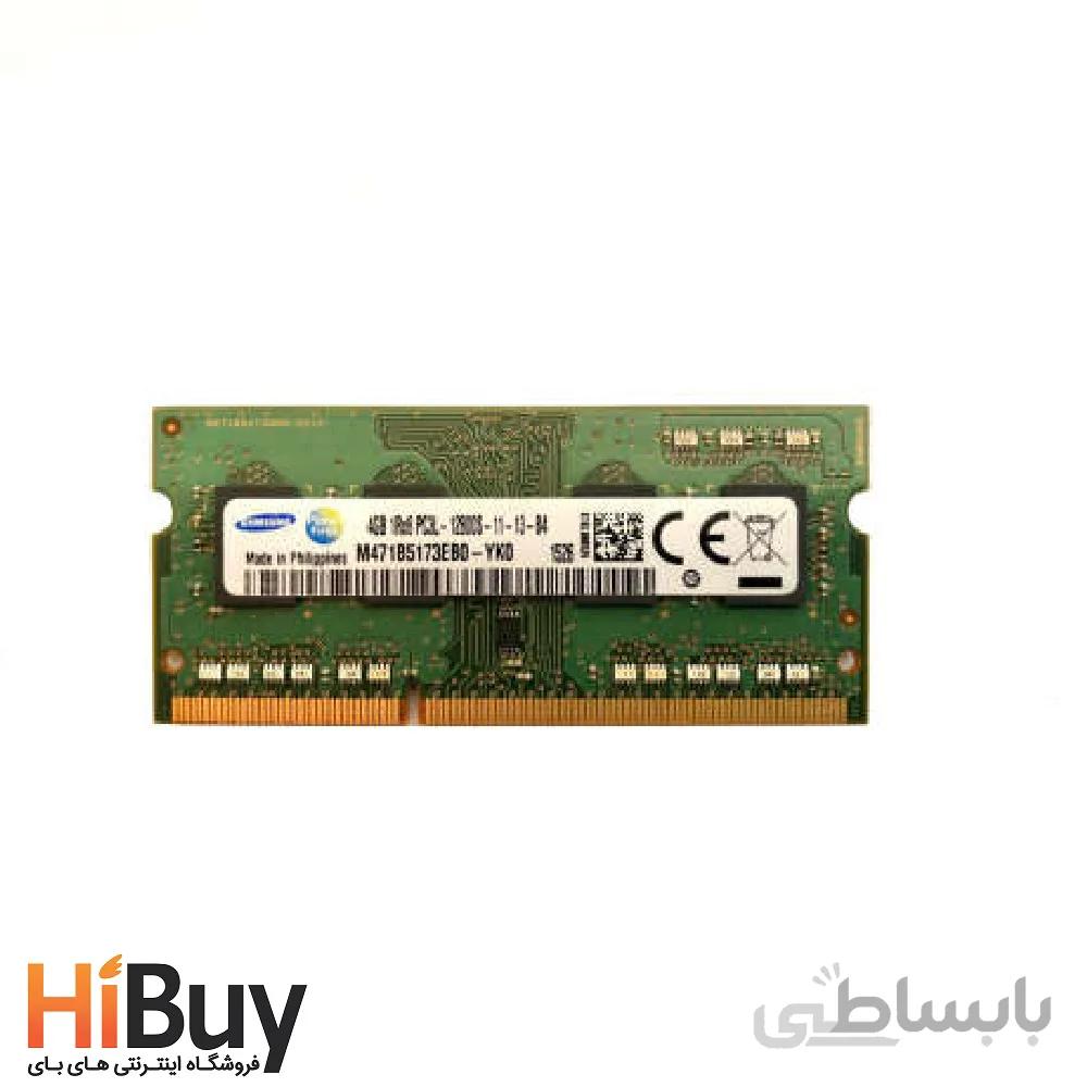 رم لپ تاپ DDR3L تک کاناله ۱۶۰۰ مگاهرتز CL11 سامسونگ مدل PC3L ظرفیت 4 گیگابایت ا SAMSUNG DDR3L 1600MHZ CL11 PC3L RAM 4G