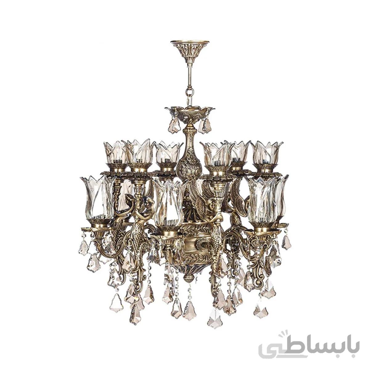 لوستر دایکاست ۱۲ شعله چشمه نور کد M3575/6-6-A