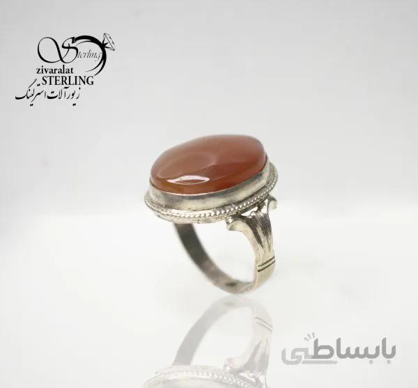 انگشتر نقره مردانه با سنگ عقیق کد 180604