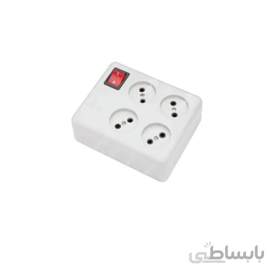 چهار خانه بدون ارت با کلید و کابل 1.8 متری پارت الکتریک (کد: 328) ا PART ELECTRIC Power protection