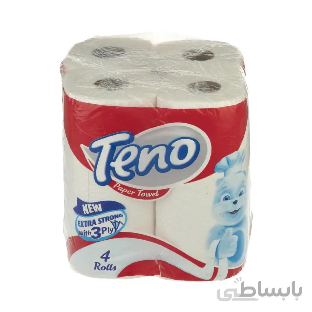دستمال کاغذی حوله ای تنو سه لایه مدل 4 رول ا Teno Paper Towel 3layers 4rolls