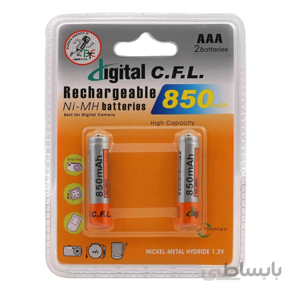 باتری نیم قلمیقابل شارژ CFL مدل 850mah AAA بسته 12 کارتی ا 850mah AAA CFL Rechargeable Battery