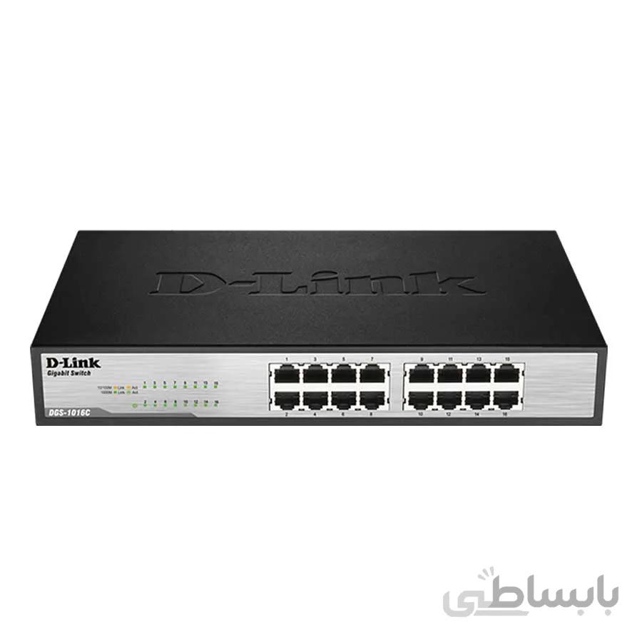 سوییچ 16 پورت گیگابیت دی لینک مدل DGS-1016C ا D-LINK DGS-1016C 16-Port Gigabit Unmanaged Switch