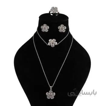 سرویس نقره زنانه مدل فلوور کد ntr_344