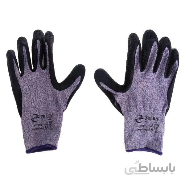 دستکش ایمنی زیگورات مدل H1101 رنگ مشکی بنفش