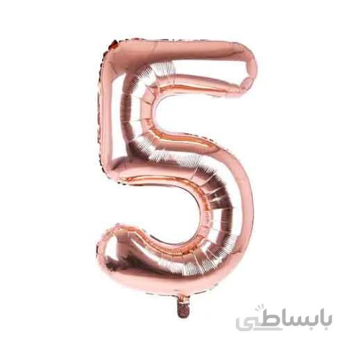 بادکنک فویلی رزگلد عدد 5 سایز 32 اینچ