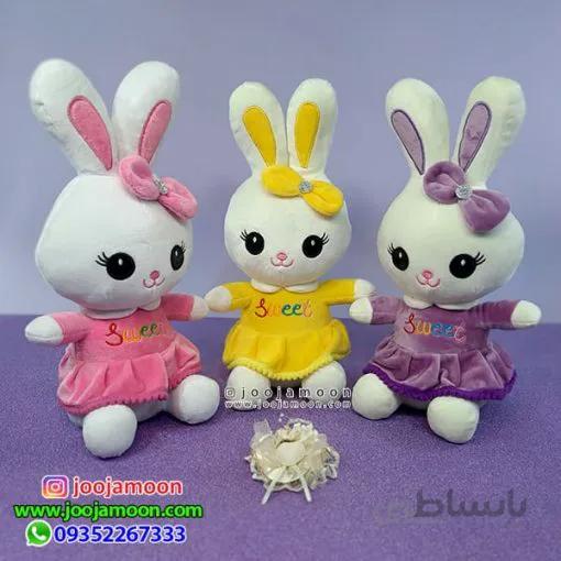 عروسک خرگوش پاپیون دار sweet