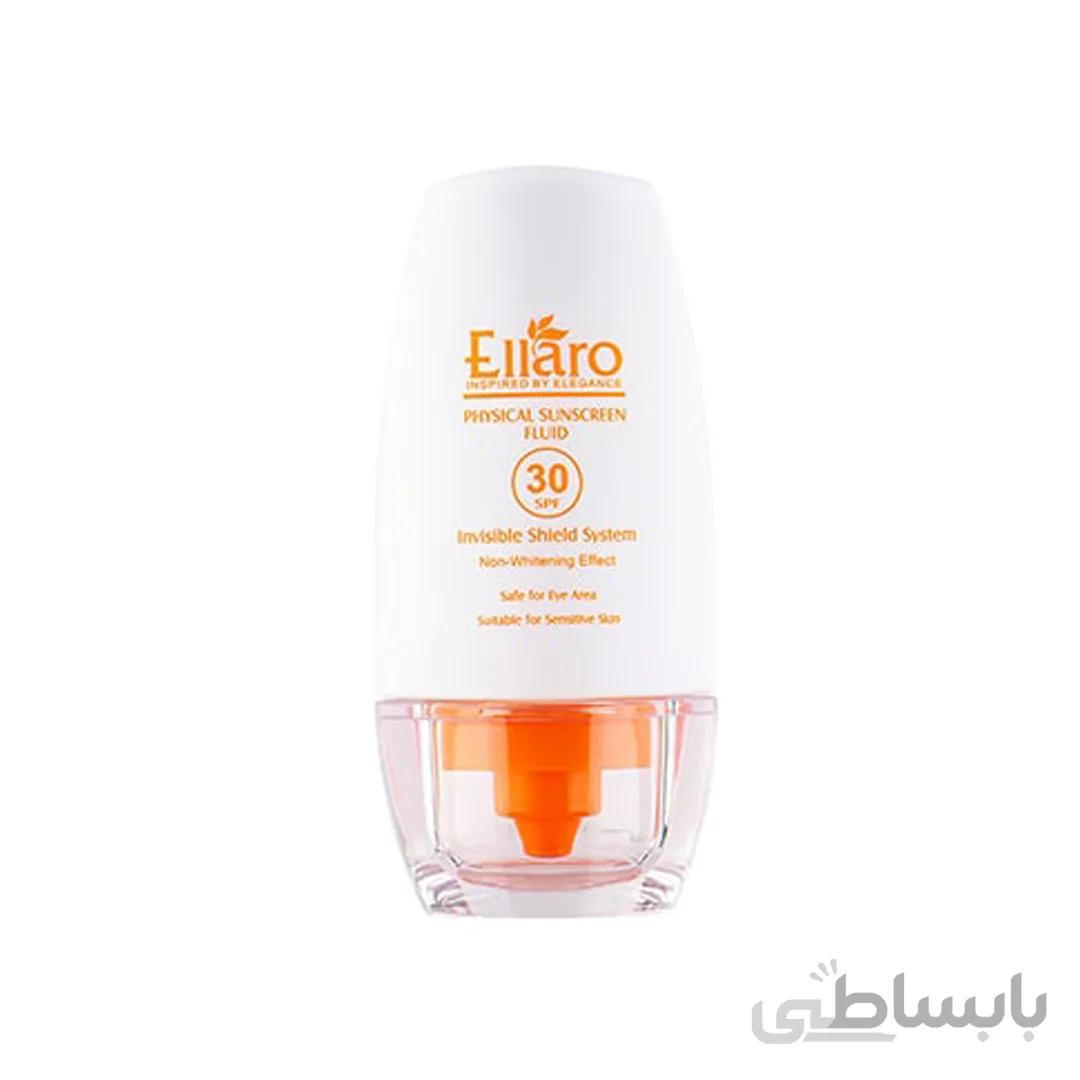 ضد آفتاب بی رنگ فلوئید فیزیکال الارو spf30 ا (Ellaro Physical sunscreen Fluid SPF30)