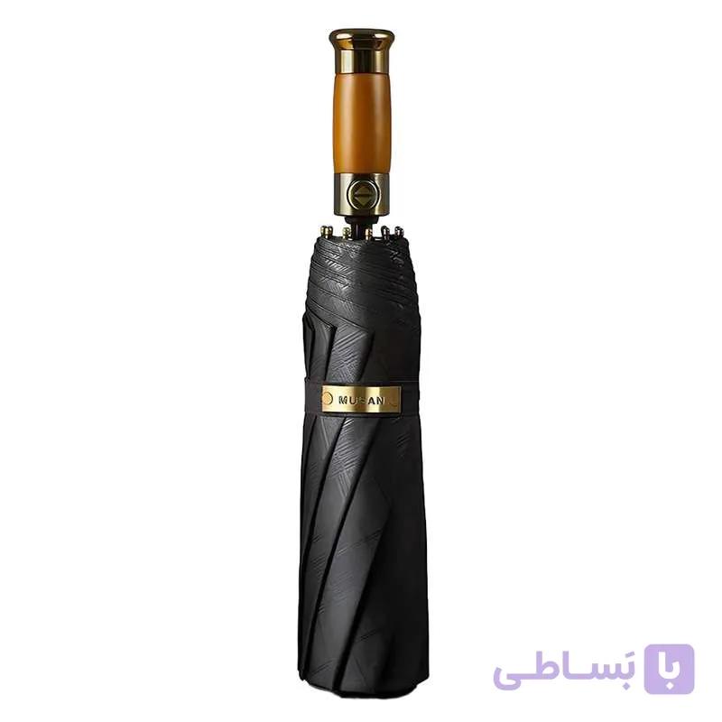 چتر 10 پره گلد ایر مدل Metal-Wood کد MUSAN قطر 116 سانتی‌متر — تصویر 1