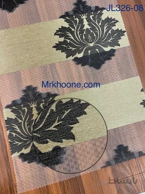 پرده زبرا سبز مشکی گلدار