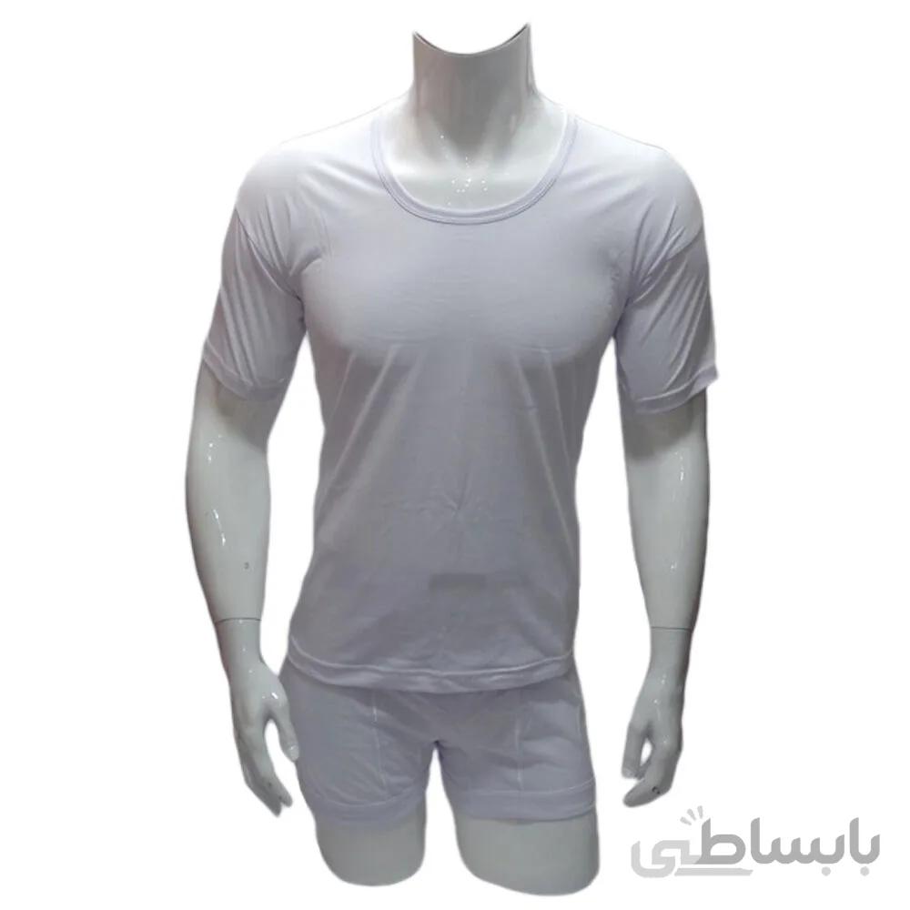 ست زیرپوش نیمه آستین و شورت پادار پنبه سوپر مردانه پرزنت (مورچه)