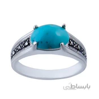 انگشتر نقره زنانه مدل فیروزه نیشابور کد Aw_154