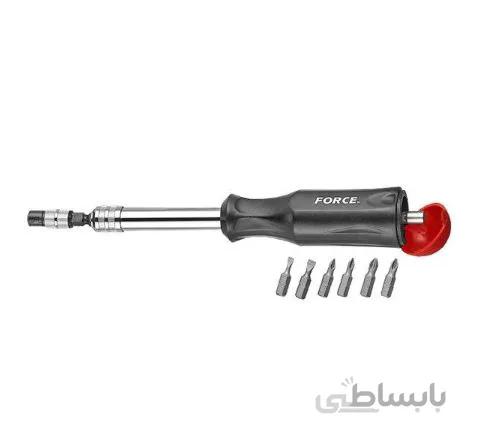 پیچ گوشتی فنری همراه با بیت تخت و چهارسو فورس – FORCE مدل 2083