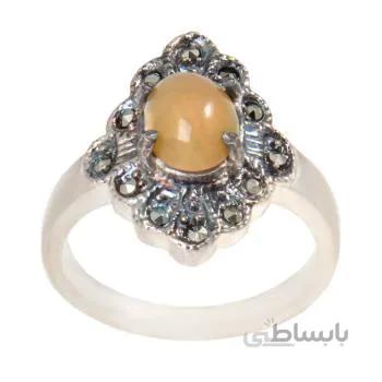 انگشتر نقره زنانه بازرگانی میلادی مدل سنگ اوپال کد AW_516
