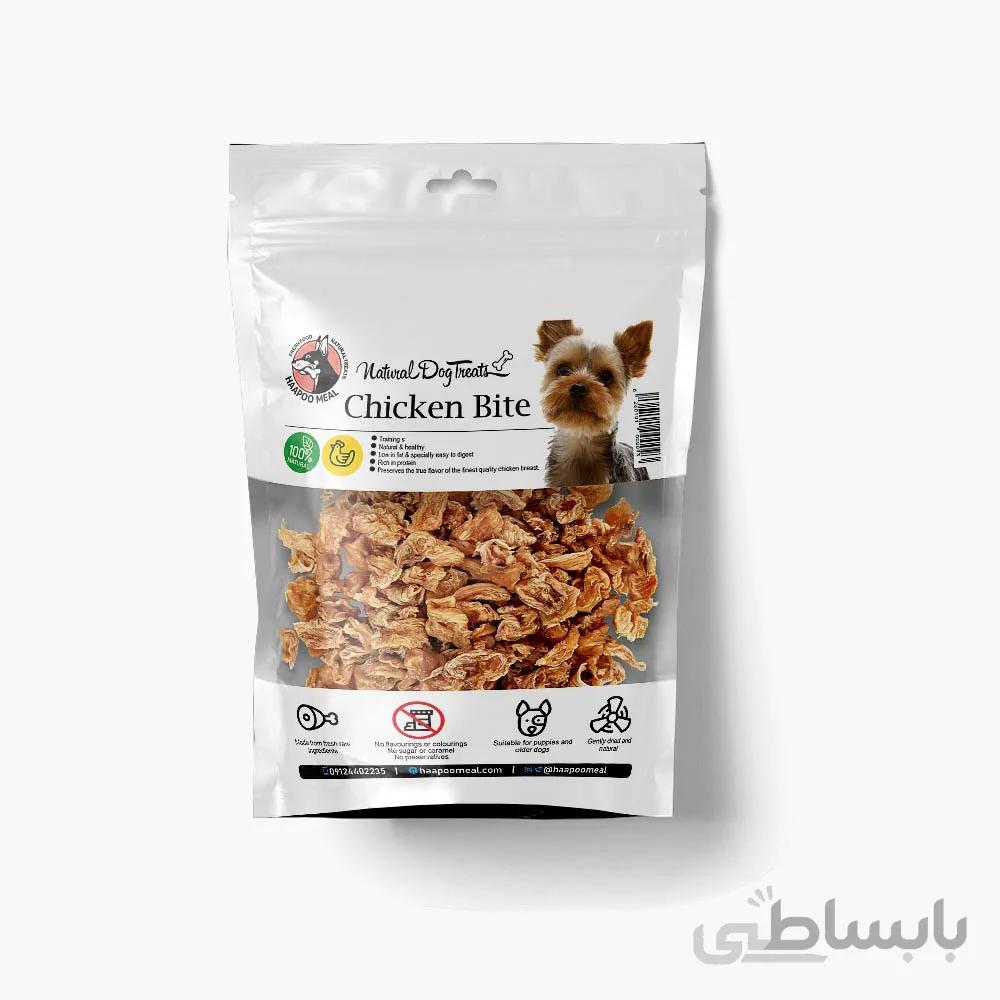 تشویقی سگ هاپومیل مرغ نخودی وزن 50 گرم ا Haapoomeal Chicken Bite For Dog 50g