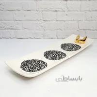 دیس اردو خطاطی نوشته دار سرامیکی با پرنده طلا