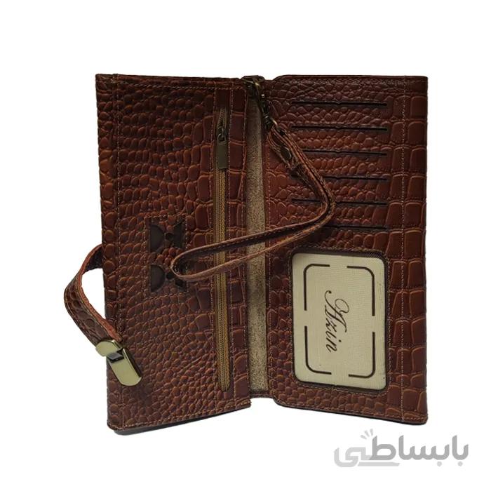 کیف پول سه لت طرح کورکو چرم طبیعی – کد KPSTK829