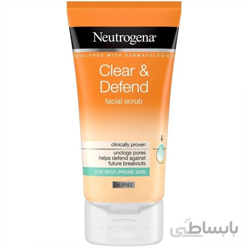اسکراب لایه بردار صورت نوتروژینا مدل Clear and amp Defend حجم 150 میلی لیتر