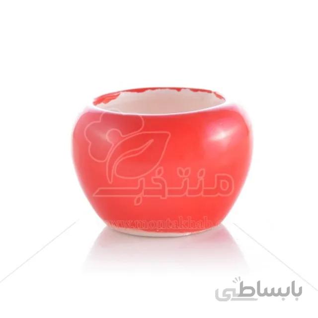 گلدان سفالی لعابدار طرح خمره ای ارتفاع 7 سانتی متر