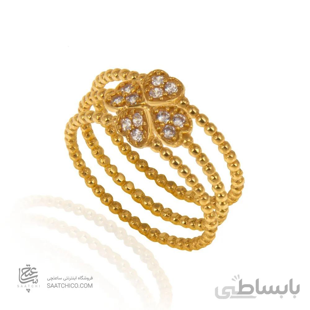 انگشتر ست طلا زنانه با نگین کد CR406