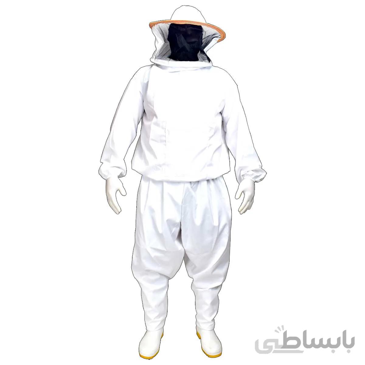 لباس زنبورداری نیم تنه کلاه گرد و شلوار تترون