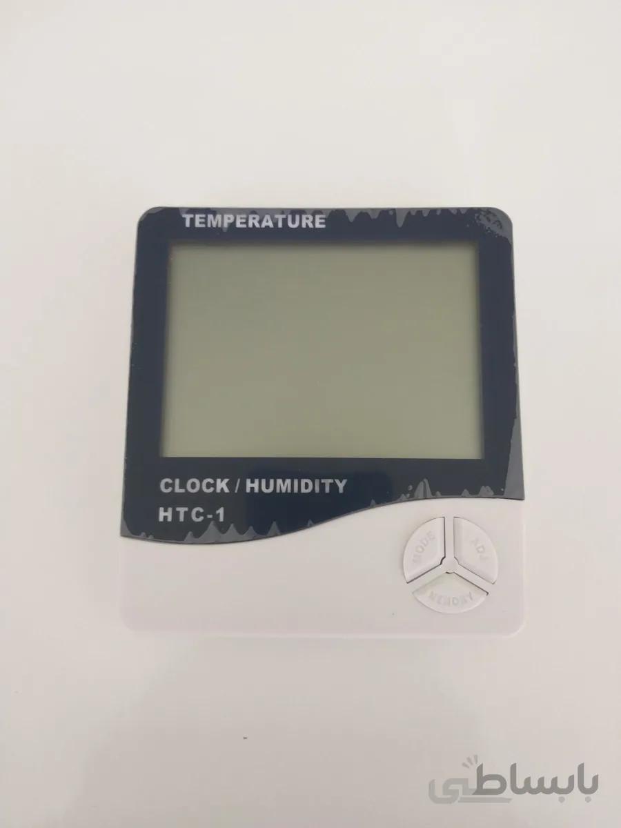 دما سنج دیجیتال HTC-1 دارای ساعت و رطوبت سنج ا Multifunctional temperature humidity meter clock