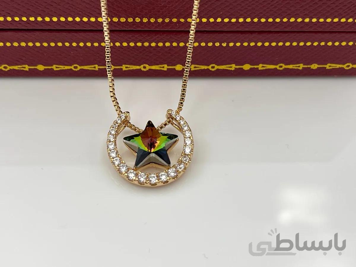 گردنبند ستاره با کریستال سواروفسکی نگین دار