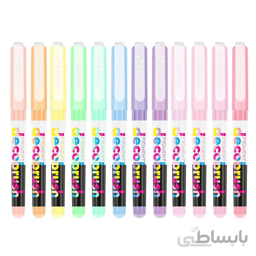 پیگمنت دکو براش کارین بسته 12 عددی Pastel